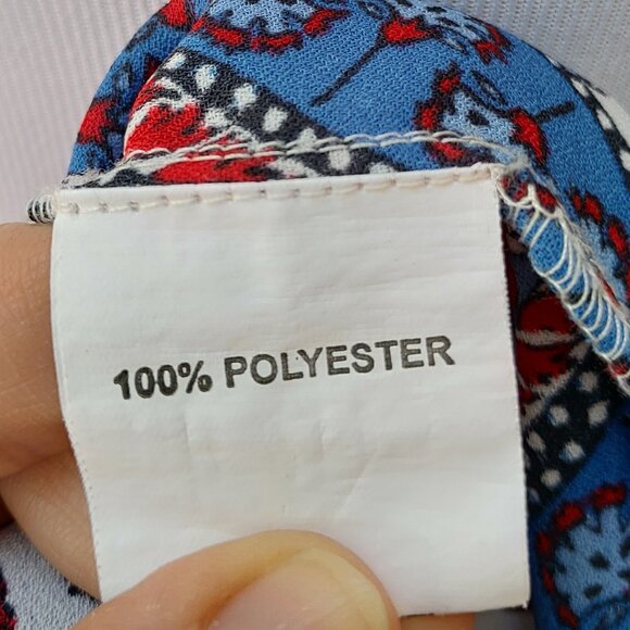 chm Multicolor Mini Halter Dress Red White Blue Patriotic Memorial Day - Picture 11 of 12